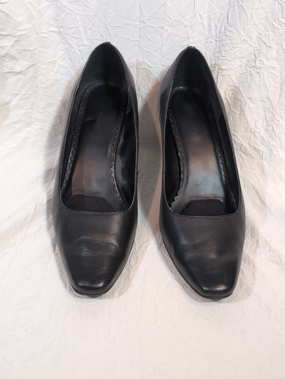croft & barrow Black Leather Mid Heel Pumps